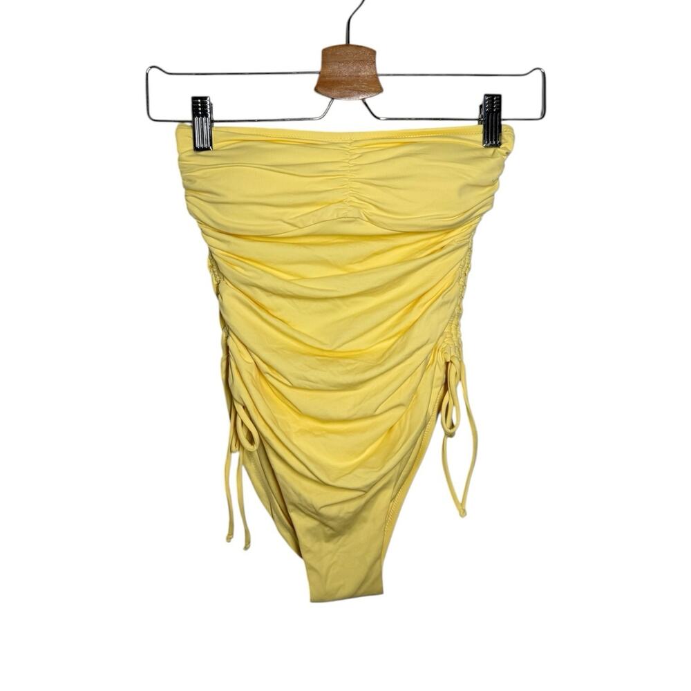 Melissa Odabash NWT Yellow Strapless Ruched Sydney One Piece Swimsuit - 2 $282